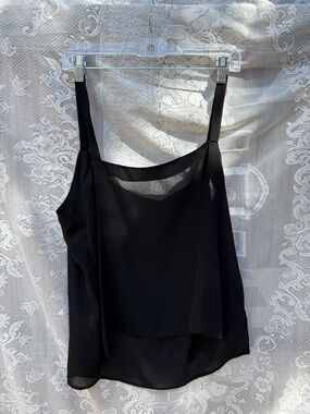Black Chiffon Layered Camisole Top - Women